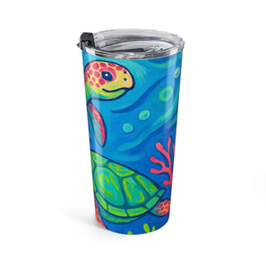 20oz Tumbler — Colorful Sea Turtle Insulated Travel Cup
