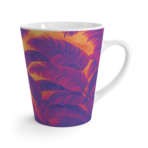 Latte White Mug - Perfect for Coffee Enthusiasts / Palm Serenity, Pop