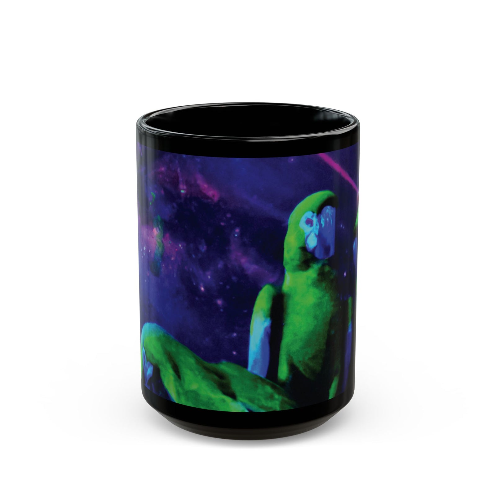 Black Coffee Mug - Galactic Parrots