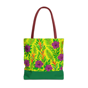 Midnight Flower Lime Tote Bag - 3 Sizes