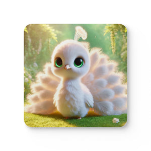 Coaster Set/4 - Baby White Peacock