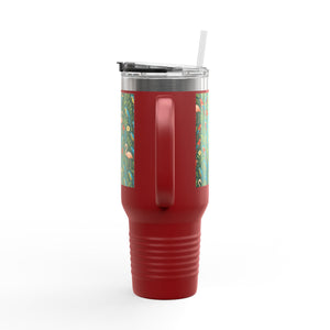 nsulated Travel Mug - 40oz - Perfect for Outdoor Adventures / Flamingos and Parrots