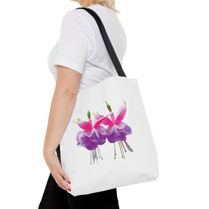 Tropical Real Two Fuchsias/White Tote Bag - 3 Sizes