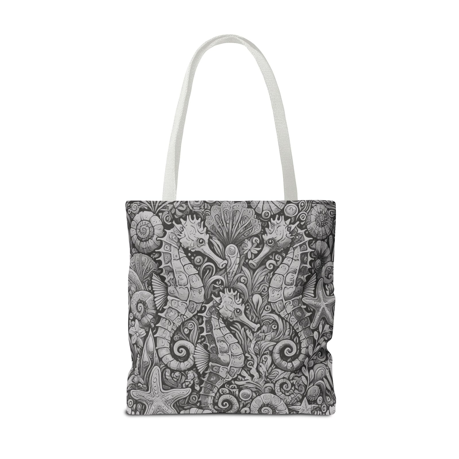 Seahorse Trio Tote Bag, Noir - 3 Sizes