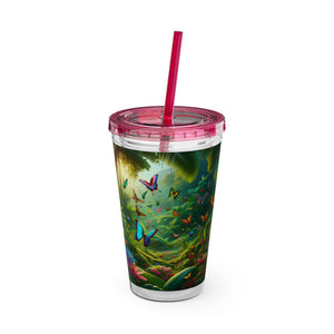 Tropical Tumbler with Straw | 16 oz: Butterflies in a Dell