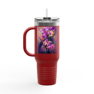 Fantasy Orchids Insulated Travel Mug - 40oz - Perfect for Outdoor Adventures