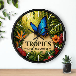 Tropical Forest Wall Clock — Colorful Parrots & Lush Jungle Art