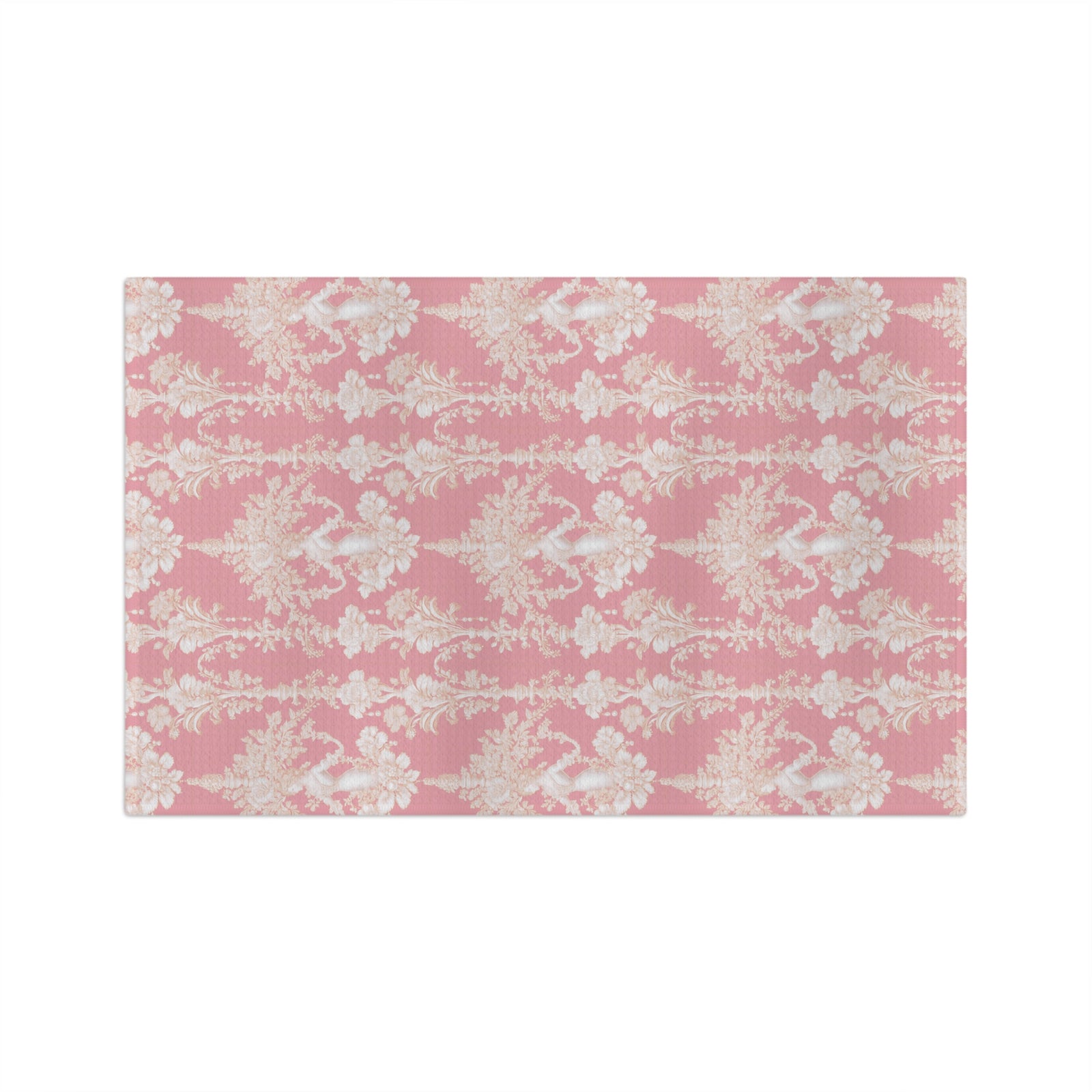 Tropical Microfiber Coffee/Tea Towel ~ Vintage Damask, Pearl Lady Pink