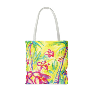 Tropical Doodles Tote Bag, Yellow - 3 Sizes