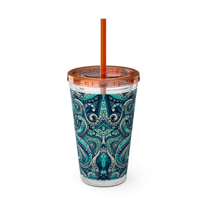 Tropical Tumbler with Straw | 16oz: Aqua Octopus
