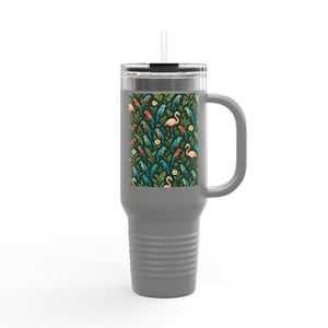 Flamingos and Parrots Insulated Travel Mug - 40oz - Perfect for Outdoor Adventures