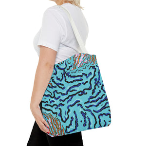 Wild Coral Reef Tote Bag, Turquoise ~ 3 Sizes