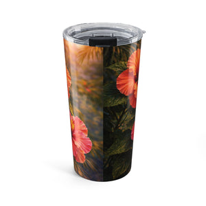 20oz Tumbler ~ Orange Hibiscus Insulated Travel Mug