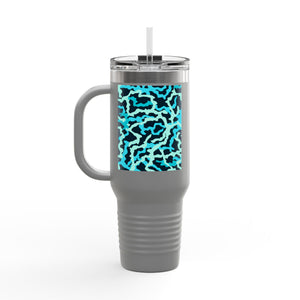 Insulated Travel Mug, 40oz / Coral Reef Threads, Turquoise - Perfect for Outdoor Adventures