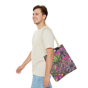 Tropical Fruit/Hot Pink Tote Bag - 3 Sizes