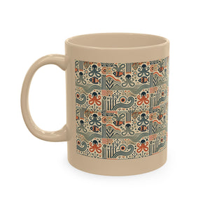 Tropical Coffee Mug — 'Tropics Lifestyle Coffee' Floral Parrot Ceramic Mug