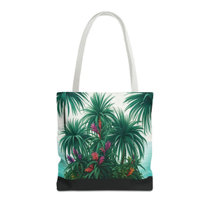 Tiny Palm Island/Black Tote Bag - 3 Sizes