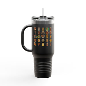 Insulated Travel Mug, 40oz / Tiny Tiki Dudes - Perfect for Outdoor Adventures