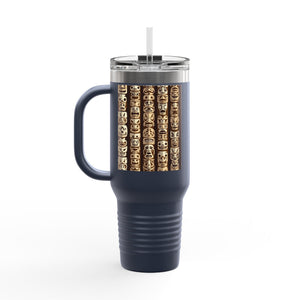 Funny Tiki Totems Insulated Travel Mug - 40oz - Perfect for Outdoor Adventures