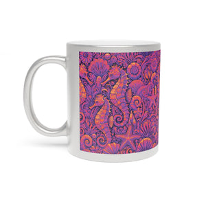 Tropical Metallic Mug, Gold or Silver - Seahorse Trio, Heatwave