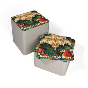 Tropical Parrot Coasters — Set of 50/100 Decorative Drink Coasters (Tropics Lifestyle Coffee)