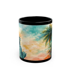 Patriotic Coffee Mug ~ Tropical Statue of Liberty, 2 Sizes