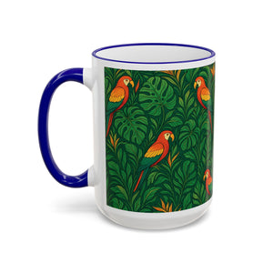 Accent Rim & Handle Coffee Mug, Religious ~ Our Lady of Perpetual Help, Monsteras