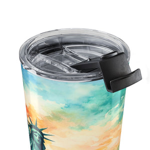 20oz Tumbler ~ Tropical Statue of Liberty Insulated Travel Cup