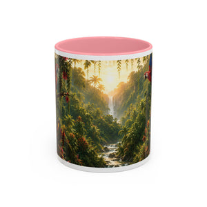 Tropical Waterfall Mug – Lush Jungle Scenic Accent Coffee Cup (11oz/15oz)
