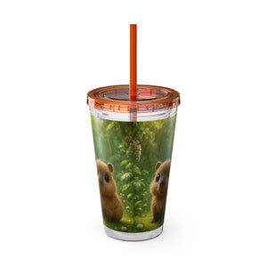 Tropical Tumbler with Straw | 16 oz: Baby Cabybara