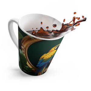 Latte White Mug - Framed Parrot Pair