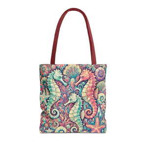 Seahorse Trio Tote Bag, Retro- 3 Sizes