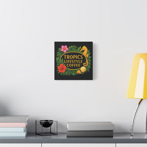 Tropical Wall Art — Tropics Lifestyle Coffee, Seahorse Logo, Black