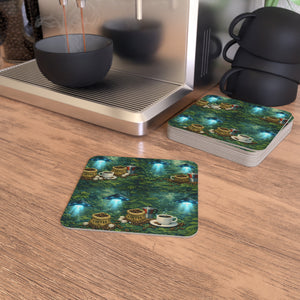 Bulk Hardboard Coffee Coasters — UFOs & Alien Abduction (Set of 4/8/12)