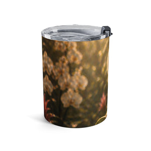 Pearl Orchid Floral 10oz Tumbler — Elegant Botanical Insulated Cup