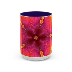 Colorful Mugs (11oz, 15oz), Hibiscus Kaleidoscope #1
