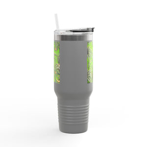 Insulated Travel Mug, 40oz / Tropical Fruit, Green - Perfect for Outdoor Adventures