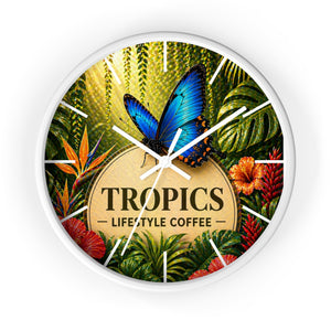 Tropical Forest Wall Clock — Colorful Parrots & Lush Jungle Art