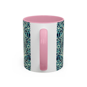 Accent Color Coffee Mug, Many Colors - 11oz & 15oz / Twisted Aqua Octopus