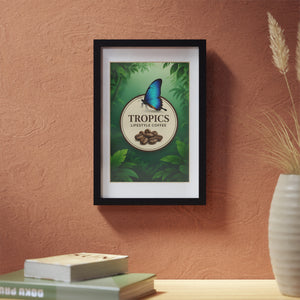Coffee Wall Art, Framed Poster ~ Rainforest Morpho Butterfly (Our Brand)