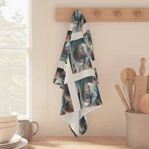 Tropical Microfiber Coffee/Tea Towel – Crystal Ball & Beach Seashells