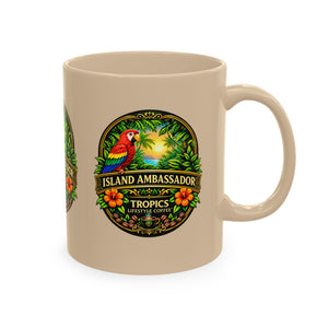 Tropical Parrot Coffee Mug — "Island Ambassador" Ceramic Cup