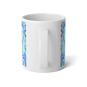 Jumbo Mug, 20oz, Tropical Doodles, Blue | Tropical Coffee Cup