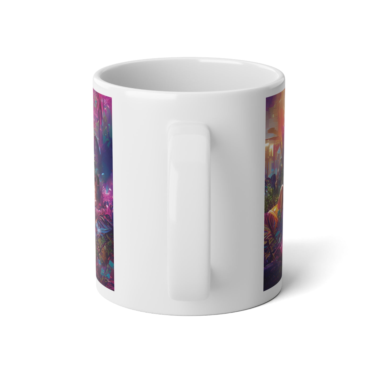 Jumbo Mug, 20oz, Midnight Kiss in Secret Garden | Tropical Coffee Cup