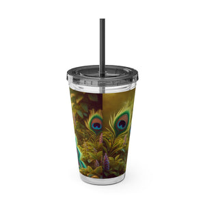 Tropical Tumbler with Straw | 16 oz: Baby Peacock