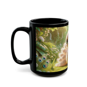 Black Coffee Mug - Baby White Peacock