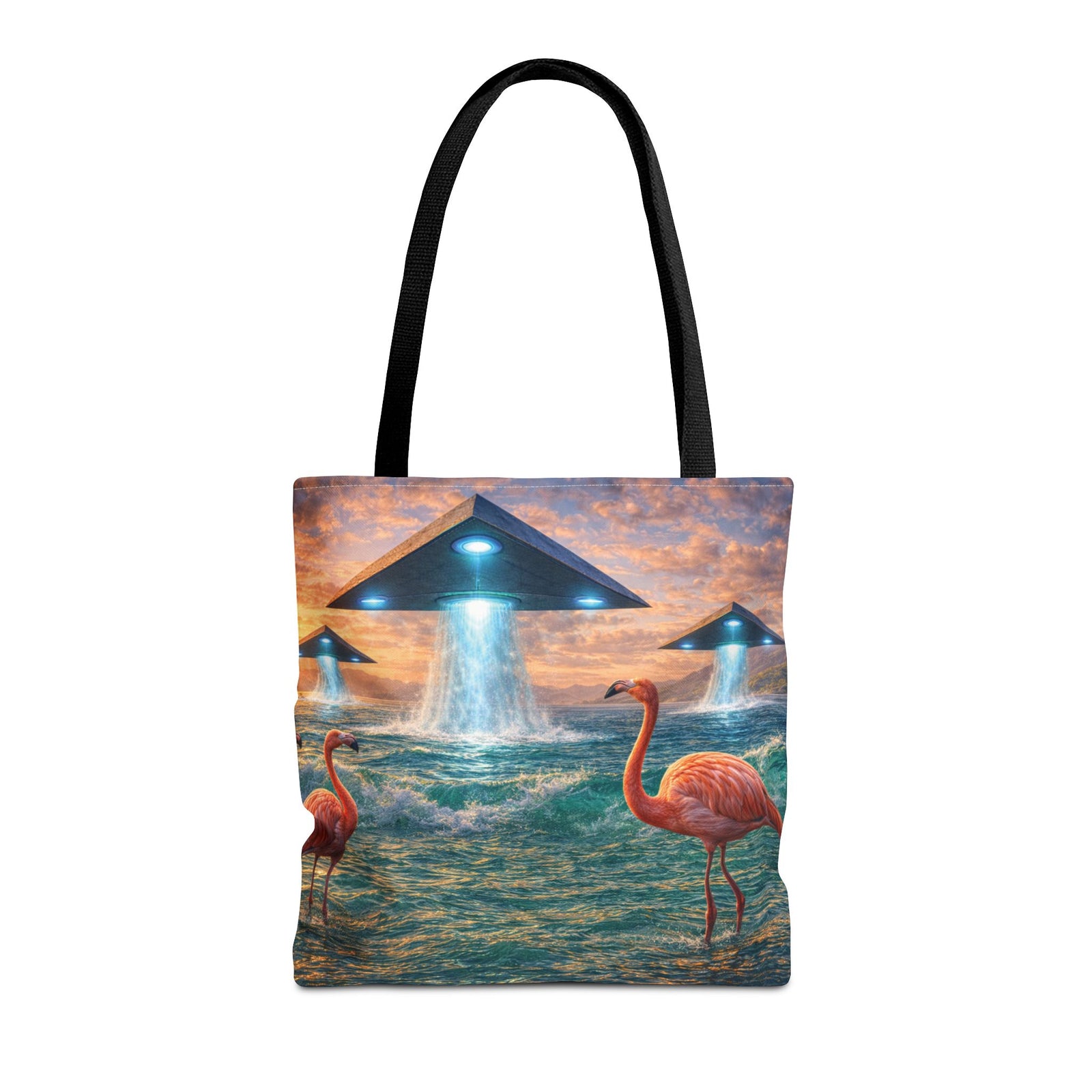 UFO and Flamingos Tote Bag - 3 Sizes