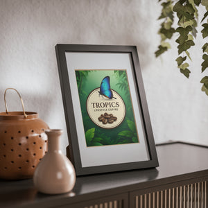 Coffee Wall Art, Framed Poster ~ Rainforest Morpho Butterfly (Our Brand)