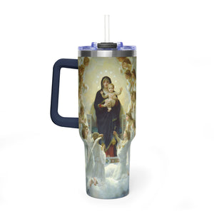 40oz Vacuum Tumbler - Madonna and Child with Angels Stainless Travel Mug