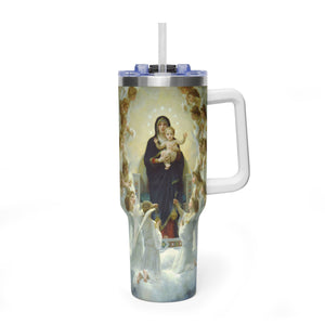 40oz Vacuum Tumbler - Madonna and Child with Angels Stainless Travel Mug